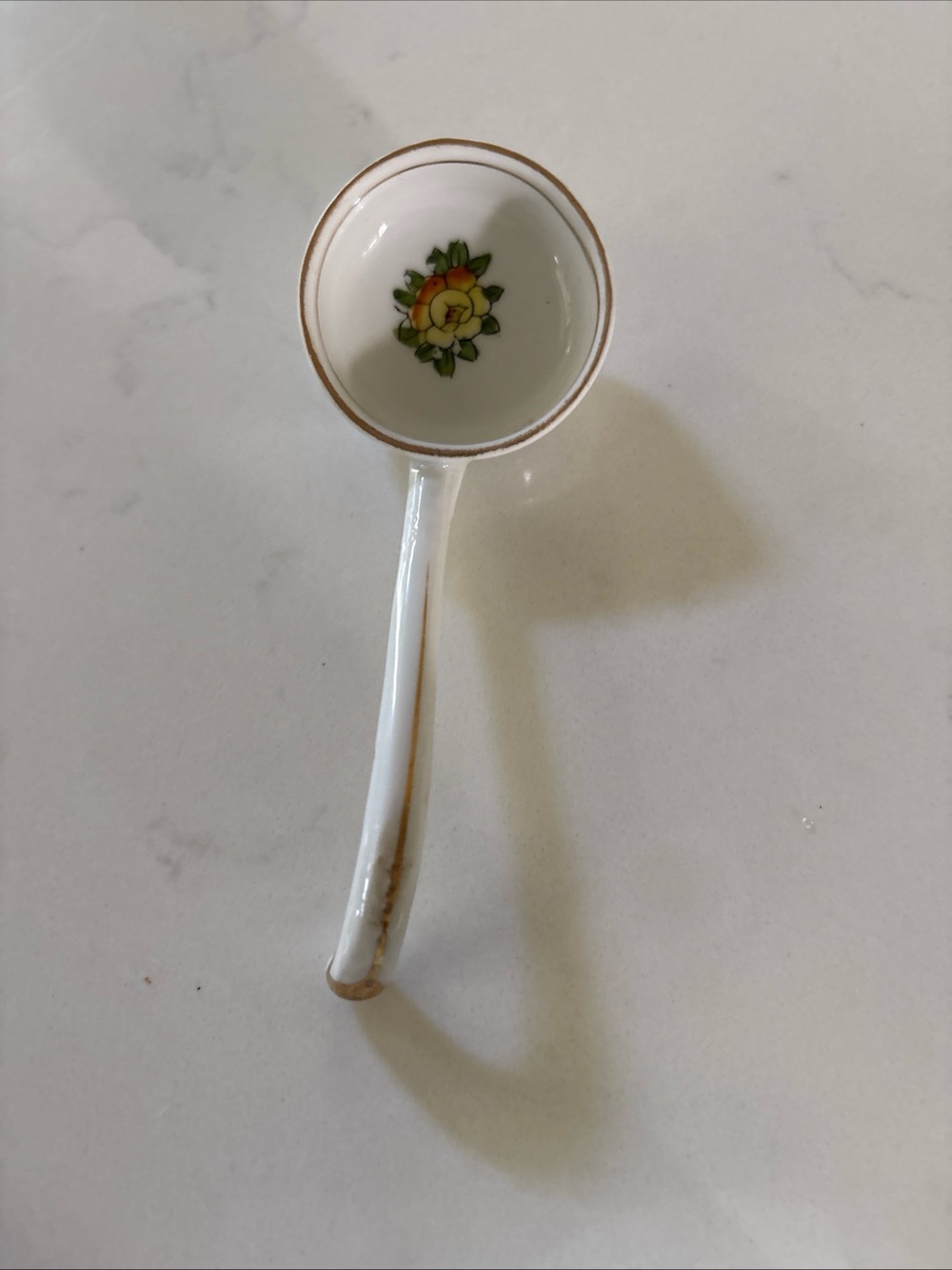 Noritake White Porcelain Serving Bowl and Ladle with Floral Trim - Picture 7 of 16